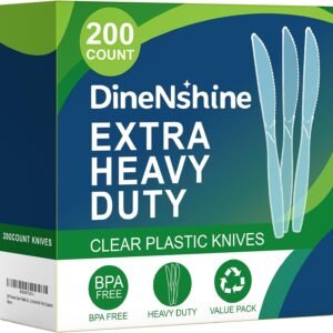 200 Clear Plastic Knives - Heavy Duty Disposable