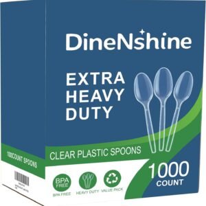 1000 Count Clear Plastic Spoons - BPA-Free & Heavy-Duty